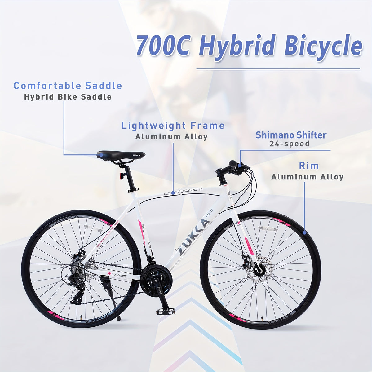 700C Road Bike, 3 X 8\u002F24 Speeds Bicycle, Flat Handle Bar, Aluminium Alloy Frame, Disc Brake, Racing Bicycle