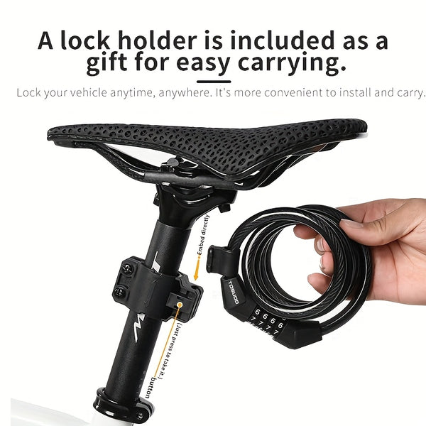TOSUOD Anti-Theft 4-Digit Code Lock Bike Lock - Heavy-Duty Aluminum Alloy Chain Lock with 4-Digit Combination