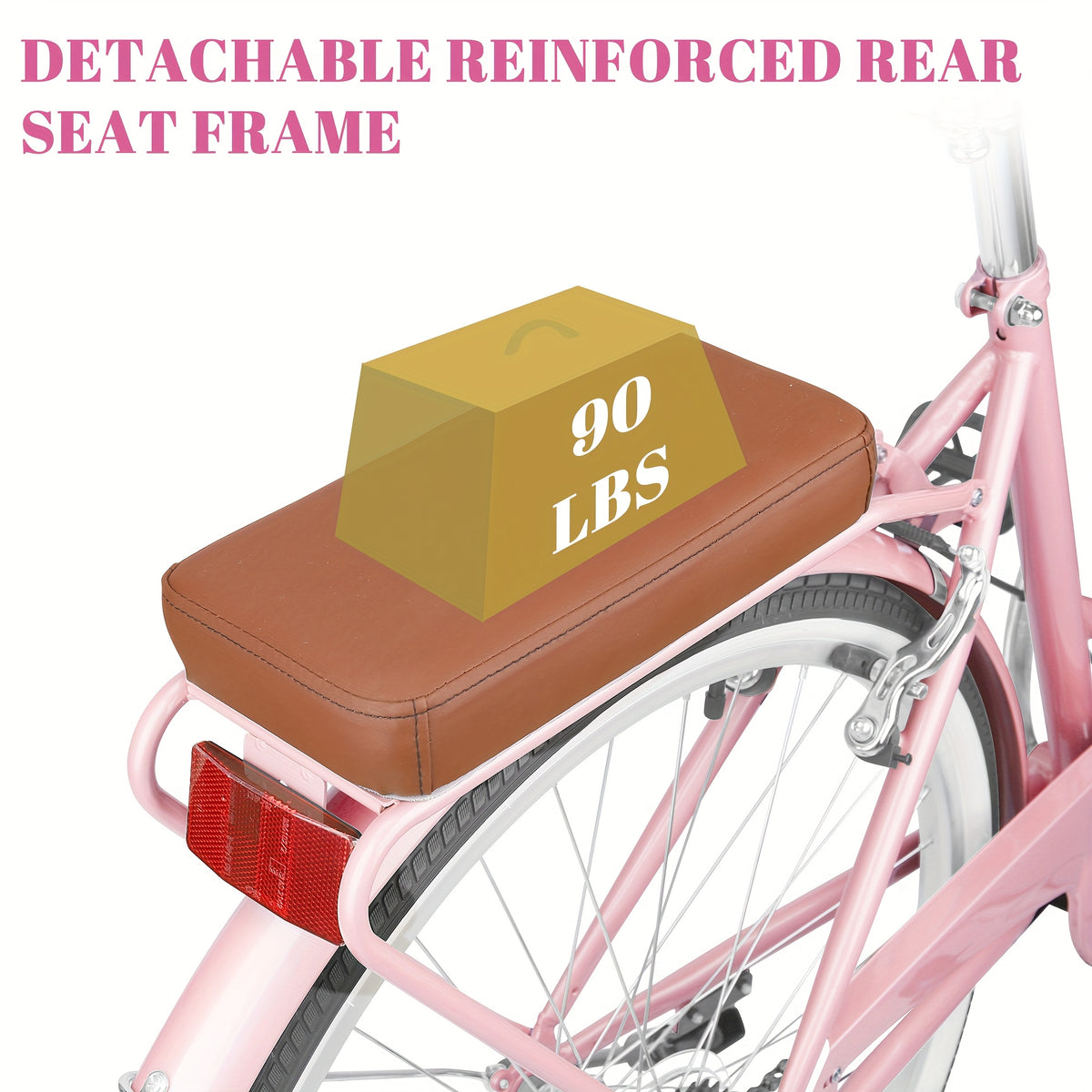 24-Inch Unisex Adult Bike with Front Basket & Lock, 7-Speed Aluminum City Bike, Low-Step Frame