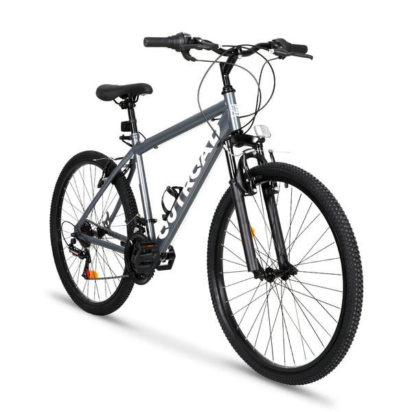 Hardtail Mountain Bike, Heavy-Duty Aluminum Construction, 7-Speed Drivetrain with V-Brakes & Disc Brakes