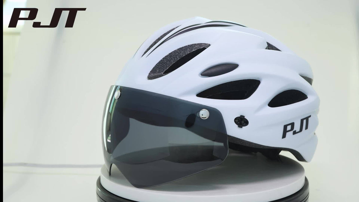 PJT Adult Magnetic 4-in-1 Lightweight Bike Helmet with Detachable Visor and Sun Visor