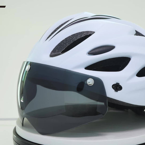 PJT Adult Magnetic 4-in-1 Lightweight Bike Helmet with Detachable Visor and Sun Visor