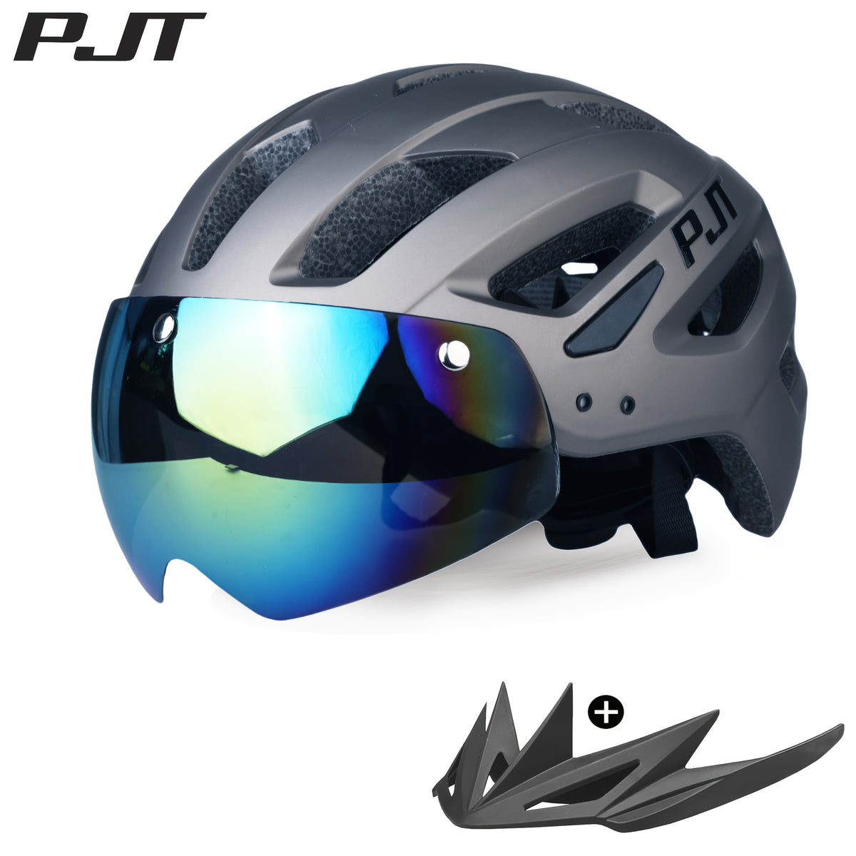 4-in-1 Bike Helmet PJT 4-in-1 Lightweight Bike Helmet | Detachable Visor & Shade, Adjustable Fit